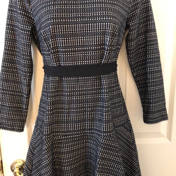 Black + Cream Drop Waist Flounce Dress - Picture 4 of 16